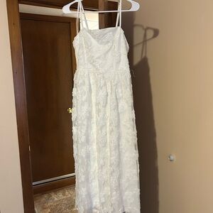 Lulu's White Lace Midi Dress